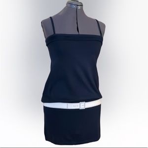 Maglifico Denny Italian Made Spaghetti Strap Knit Tunic Mini Dress